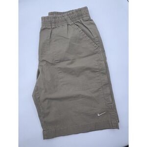 Nike Ripstop Men's Medium Cargo Shorts Elastic Drawstring Beige‎ 245490-235